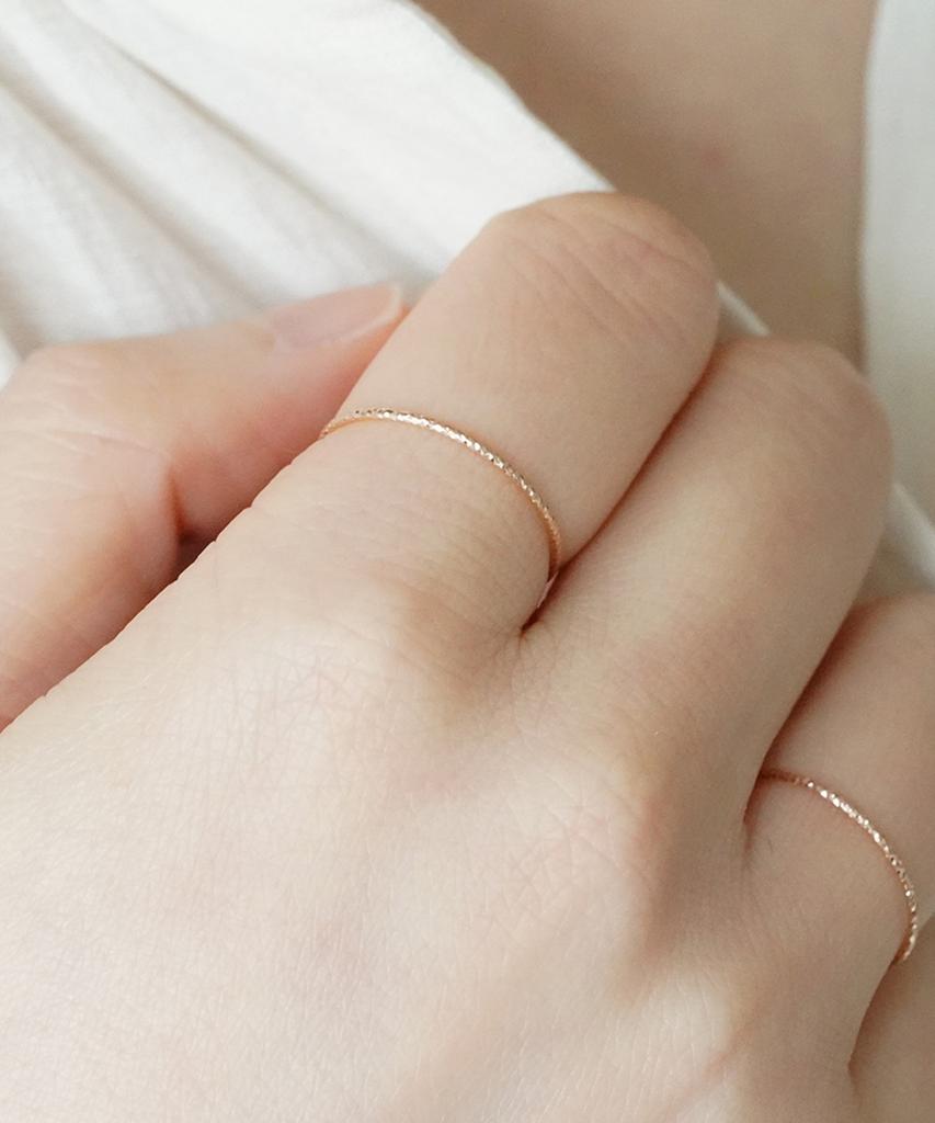 Alleun 14K 18K Cut Twist Gold Ring Layered Precious