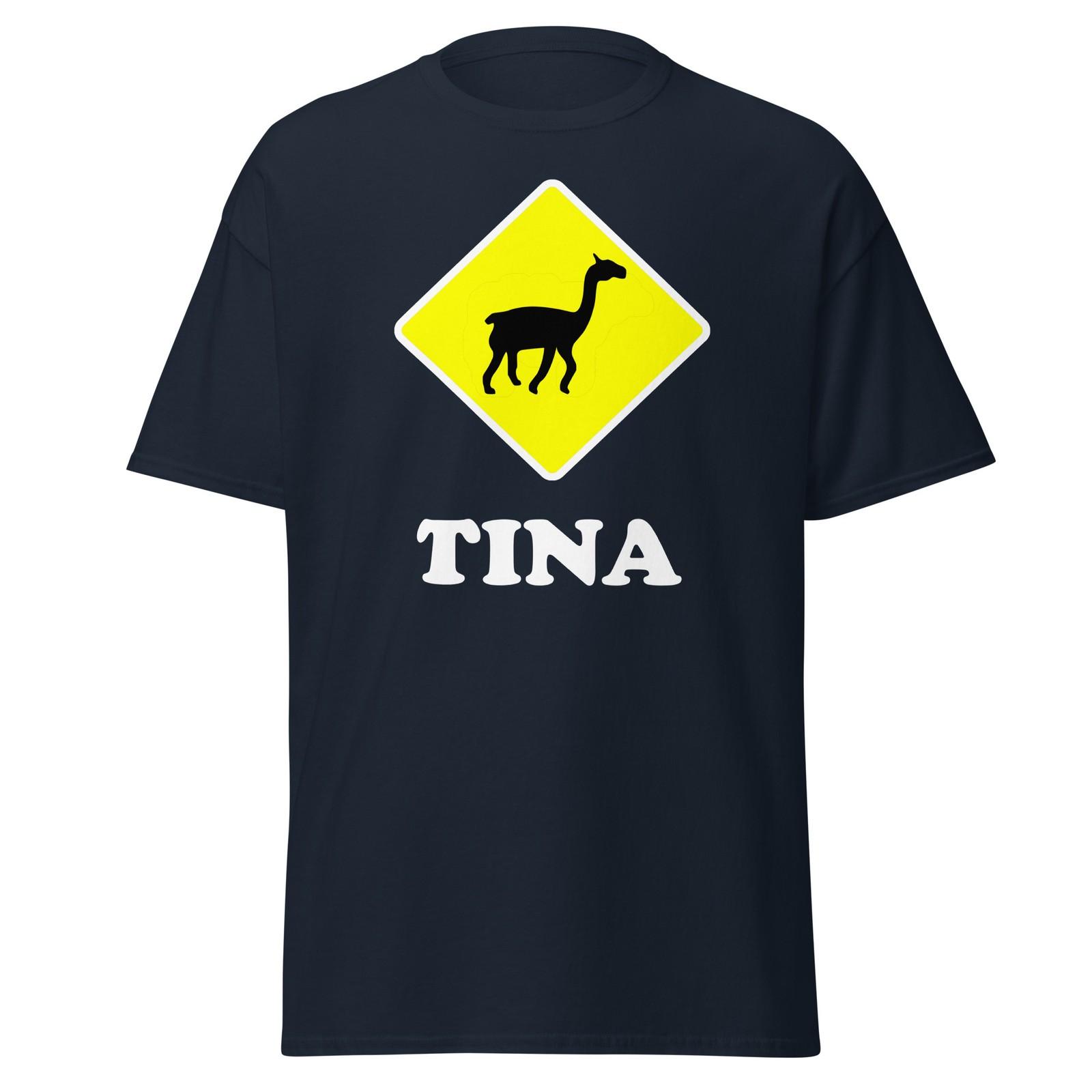 Tina Llama Crossing Sign - Napoleon Dynamite Movie Quote Shirt, Unisex XXXXL