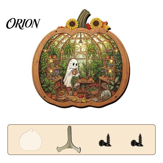 Collectible Wooden Puzzles Halloween Ghost Puzzle, Wood Pumpkin Shape & Garden Vintage Pattern Puzzle Puzzles, Decorative Table Centerpiece