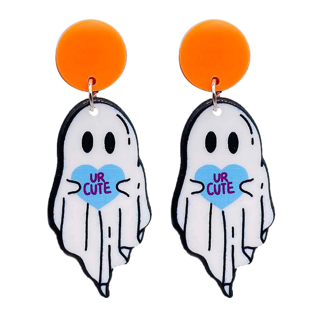 Novelty Halloween Earrings Cartoon Spook Dangle Earrings Cute Spook Dangle Earring for Christmas Jewellery Spooky Gift