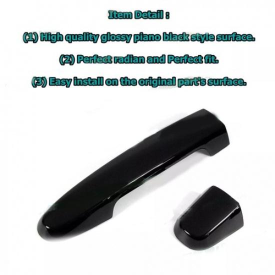 Door Handle Covers Trims For 2003-2013 Toyota Corolla Sedan 9 PCS Glossy Black