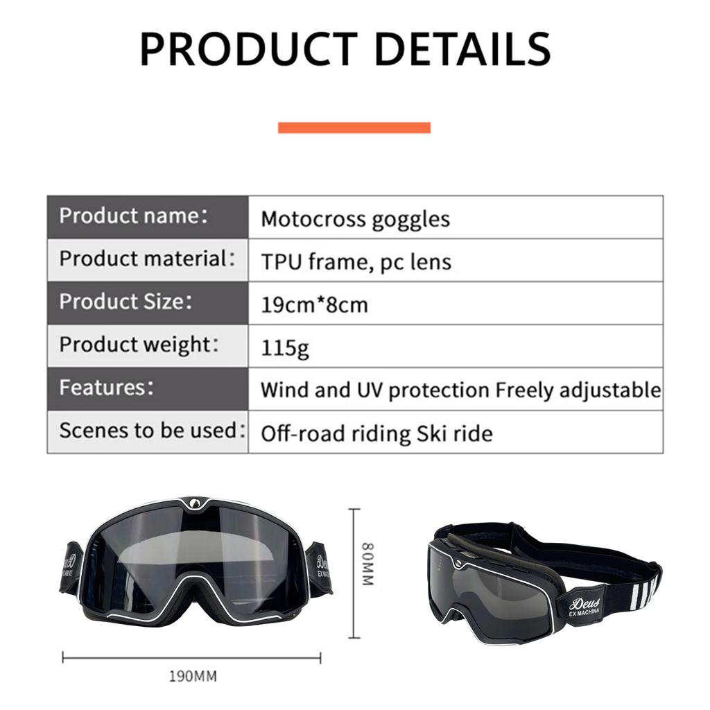 Motorcycle Helmet Goggles Retro Locomotive Motocross Riding Cycling Sunglasses Windproof Anti Sand Off-road Universal Glasses