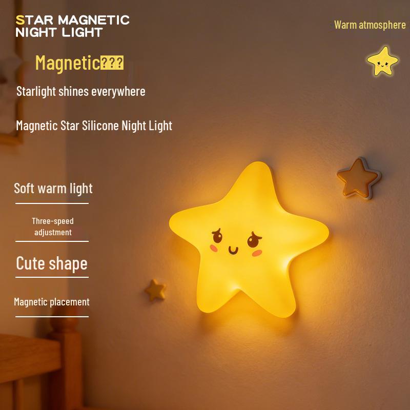 Pentagram Silicone Night Light - Touch-Activated Sensor Lamp