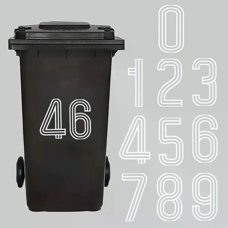 Bin Stickers Stripes Number Self Adhesive Waterproof Stickers 0-9 Decals Outdoor/Indoor For Trash Can Garage Mailboxes