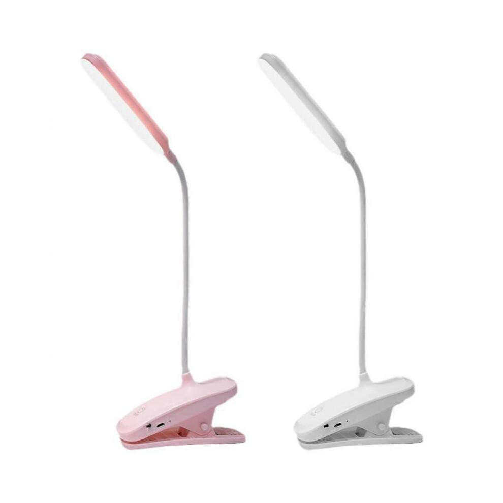 2pcs Book Light Desk Lamps for Home Study Aesthetic, Kids Clip-On Rechargeable LED Lamps, Adjustable Brightness