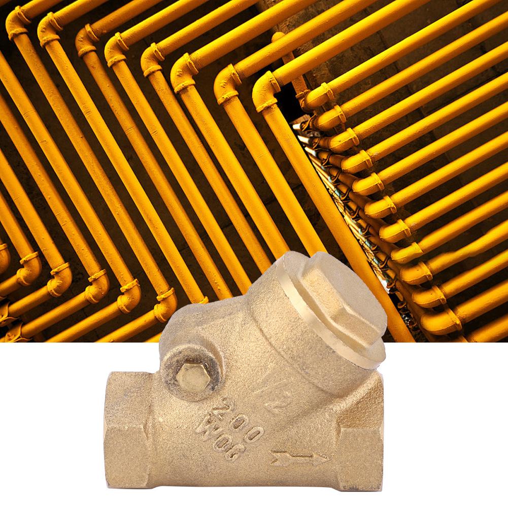 NPT 1 2in Thread Brass Check Valve Y Type One Way Check Valve 1.6Mpa for Water Gas