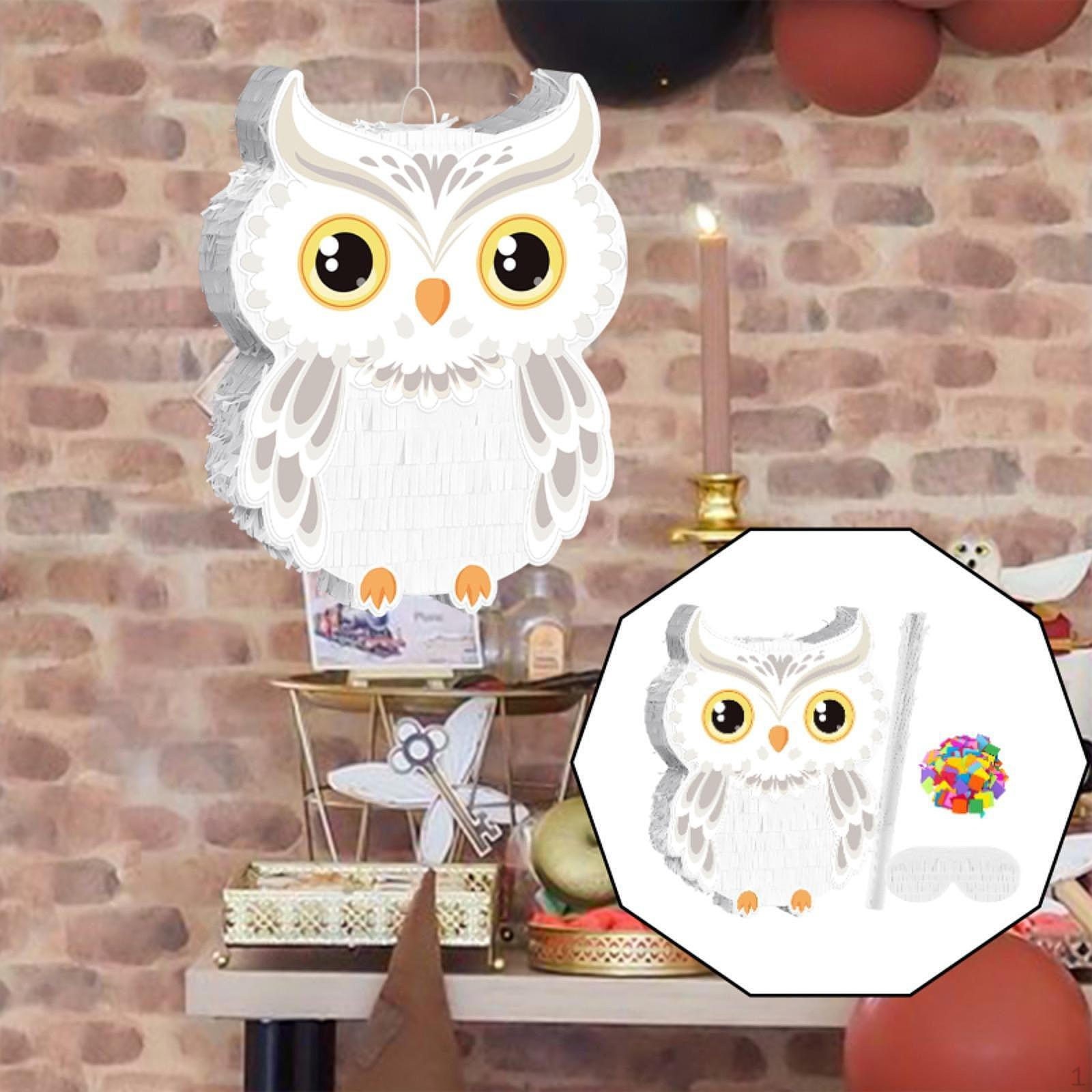 

Пиньяты Совы Набор для вечеринки с палкой, глазами, конфетти для карнавальной игры, лесные украшения