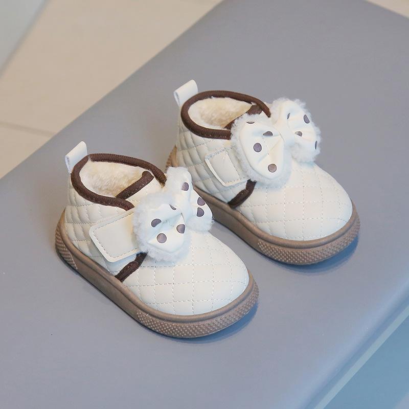 Winter Cotton Shoes Toddler Shoes Soft Sole Small Sole Shoes Princess Wind Velvet Thickened Waterproof Children's Shoes Baby Girl Shoes