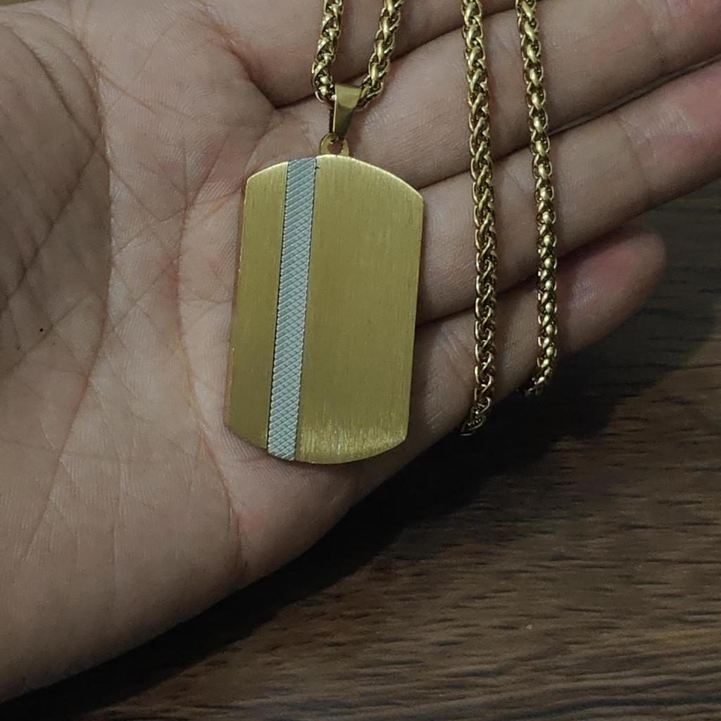 Titanium Steel Geometric Pendant Chain For Men Fashionable Casual Accessory