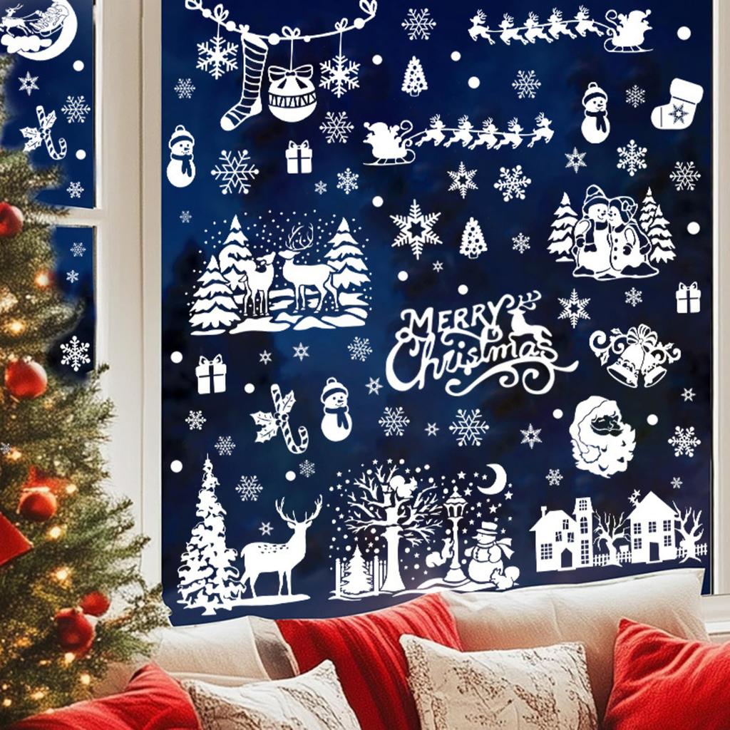 Christmas Decorations Holiday Party Decoration Window Stickers Pvc Static Stickers Window Decorations