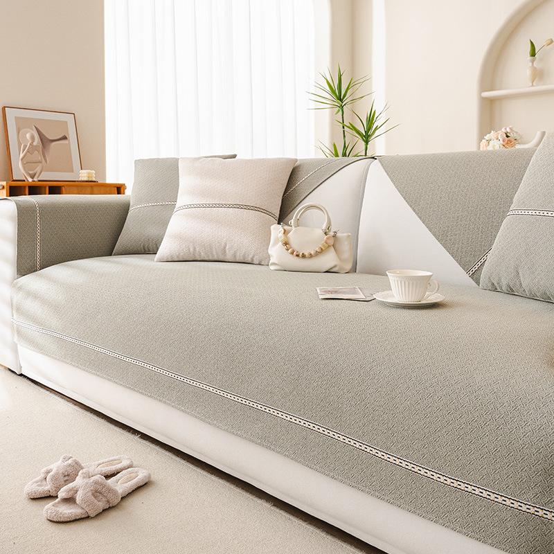 Cream Sofa Cushion Chenille Four Seasons Universal Non-Slip High-End Cover Simple Modern Leather Cushion Cover Towel