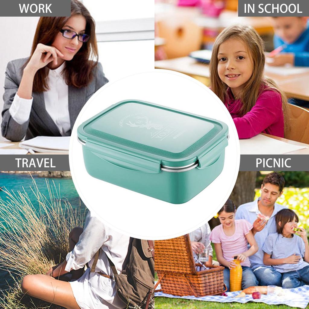 Large Capacity Bento Waterproof and Leakproof Lunch Box for Kids and with Removable Stainless Stylish and Visually Appealing Lunch Box for and School