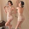 Sexy Lingerie Sexy Perspective Classical Straps Cheongsam Hot Uniform Seduction Passion Skirt Set