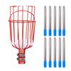 Fruit Picker with Basket Stainless Steel Segmented Long Handle Fruit Harvesting Tool