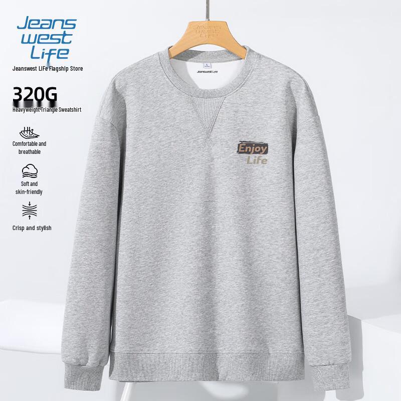 JEANSWEST LIFE Men's Heavyweight Crewneck Sweatshirt