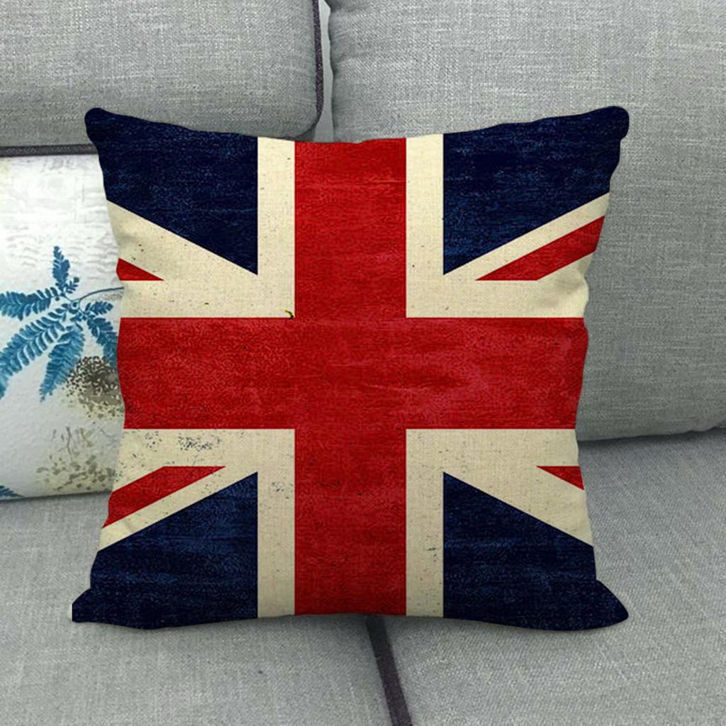 Painted Linen Flag Pillow Case Fashion Simple Casual Living Room Versatile And
