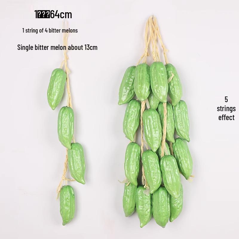 Artificial Vegetable & Fruit Skewer Wall Hanging - Chili & Corn Decor