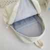 Cute Striped Backpack with Lace Trim, Lightweight School Bag for Women and Teens