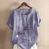 Women's Fashion Cat Letters Prined Short Sleeve T-shirt Loose Cotton Shirt Casual Loose Summer Blouse Tops Plus Size