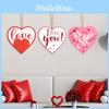 Adorable Love Heart Wooden Pendant For Valentine's Day And Qixi Festival Decor