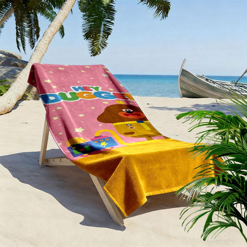 Hey Duggee Print Beach Towel, Large Soft Quick Dry Towel for Beach Camping Swimming