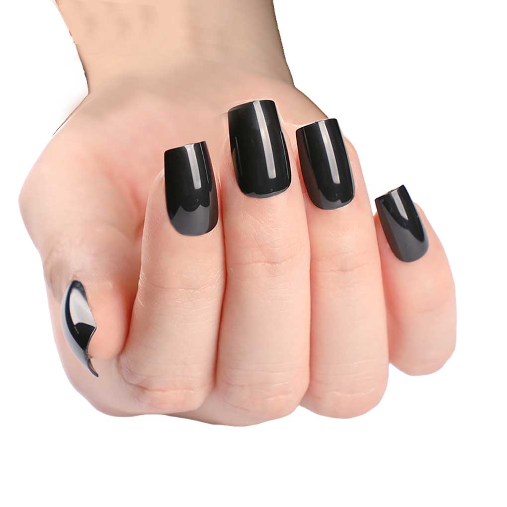

Квадратные искусственные накладные ногти модные классические устойчивые к царапинам набор накладных ногтей полное покрытие тренд маникюр наклейки