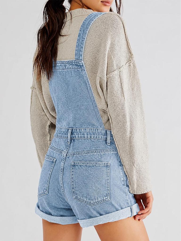 Europäischer Stil Lockere Denim Latzshorts für Damen - Sommer Heißer Verkauf