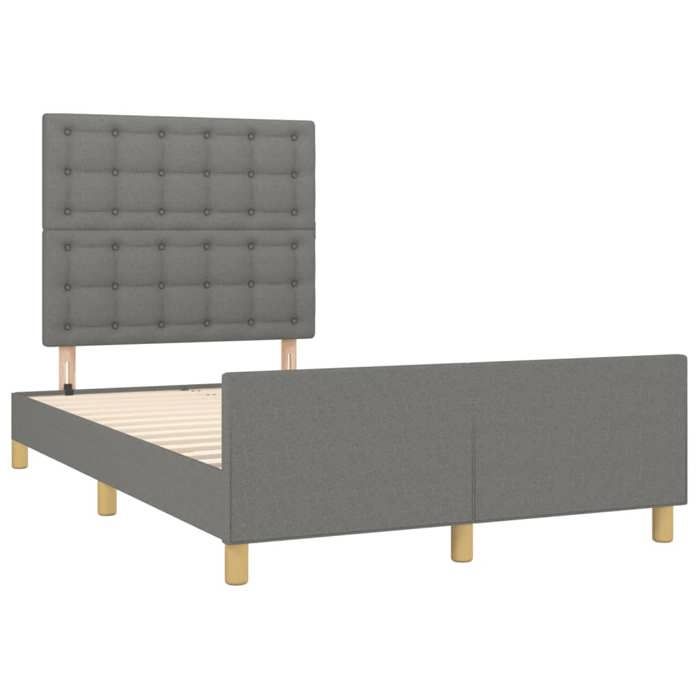 VidaXL Cadre de Lit avec Tête de Lit, Lit Rembourré, Lit Double, Lit Adulte de Chambre à Coucher Intérieur, Moderne, Gris 3270542