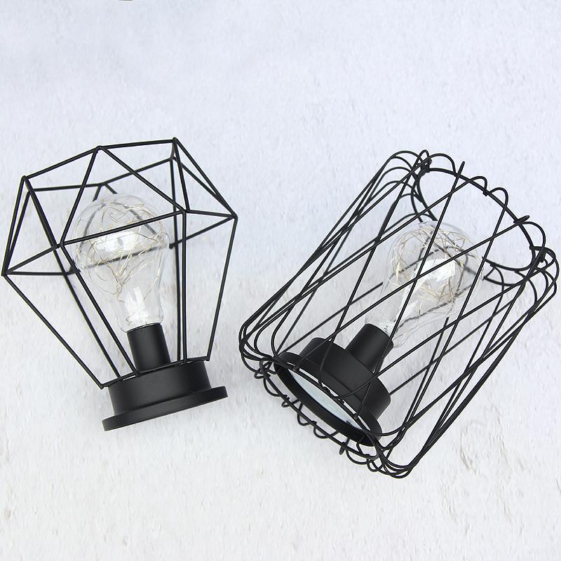 Stolní lampa v kreativním retro stylu Lucerna z měděného drátu Trychtýř Diamantové modelování Noční lampa Domácí stolní dekorace Maison