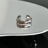Collection retro Italian court style brushed hollow lace open ring women's fashion niche versatile ring