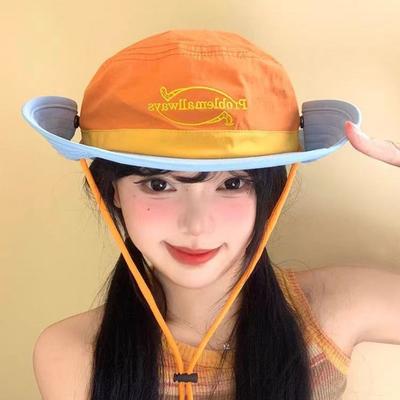 Color Matching Fisherman Cap Sun Protection Hiking Caps Retro Camping Cap  Outdoor