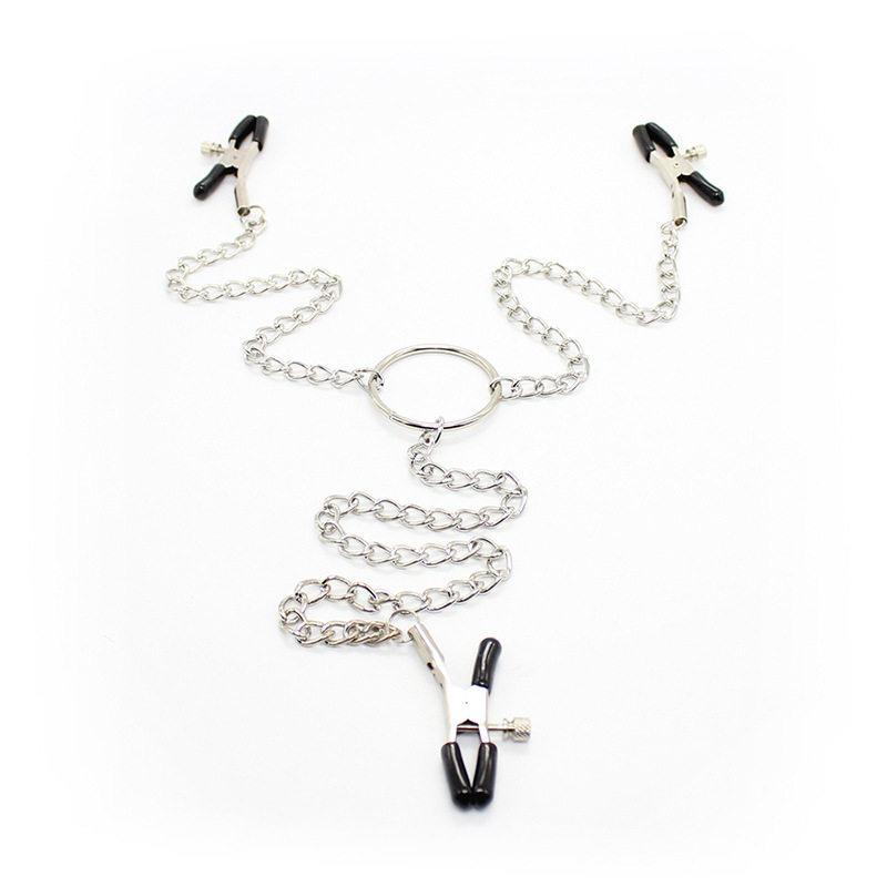 Adjustable Y-Shaped Mamilla Clitoris Mamilla Clamp With Metal Chain Bondage Adult Sex Toy Jewellery Triple nipple clip
