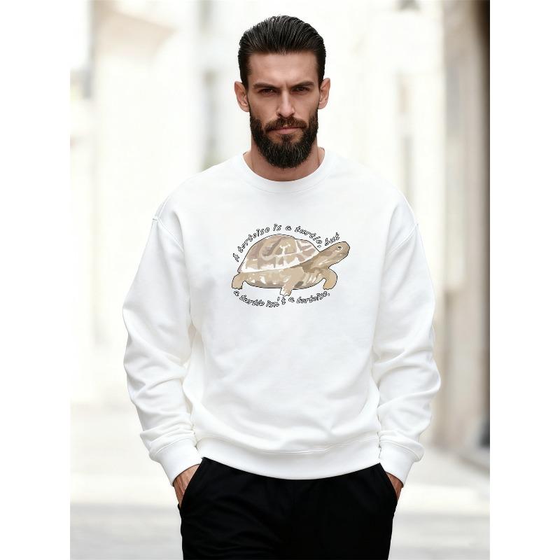 Men's "A Tortoise Is a Turtle, But a Turtle Isn't a Tortoise" Graphic Casual Crewneck Sweatshirt