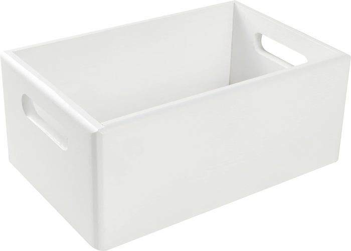 Caisse de Rangement - Creative Deco - 30x20x13cm - Bois Naturel - Blanc - Poignées
