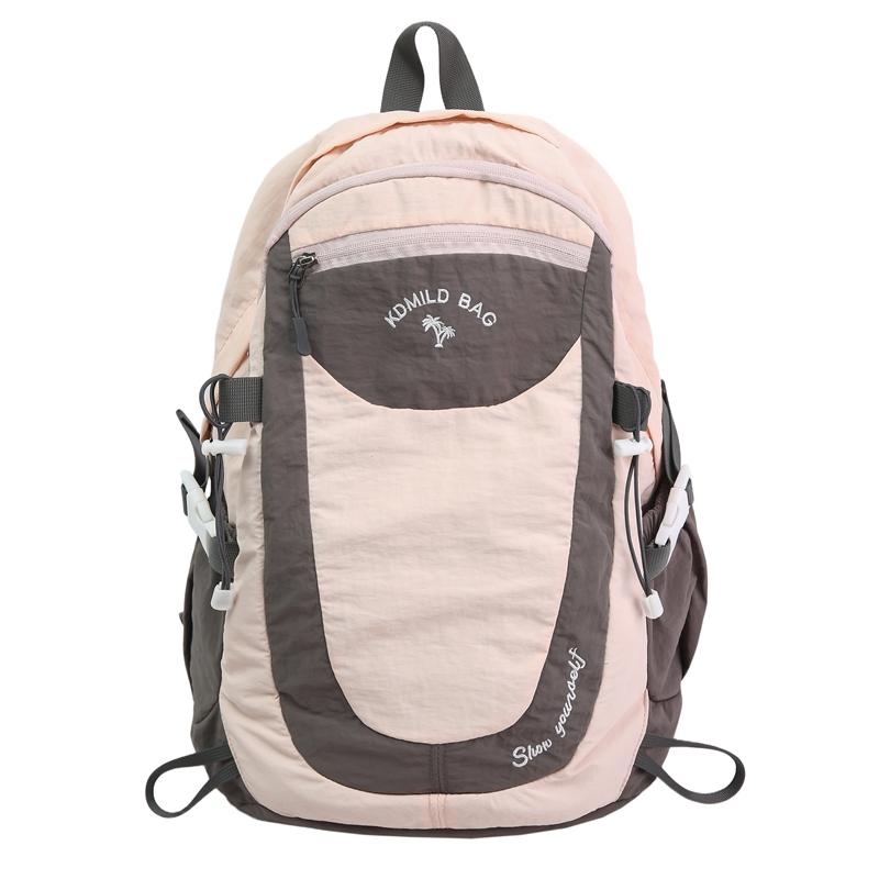 Contrast Color Stitching Backpack Unisex Lightweight Travel Backpack Student Schoolbag