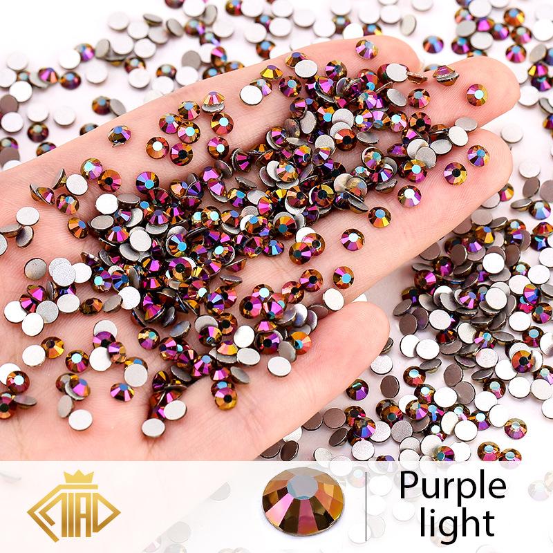 Pujiang Crystal Rhinestone Skleněné ploché dno Diamond Oblečení Doplňky Kulatý vrták na nehty DIY Náušnice Taška Samolepka Vrtačka