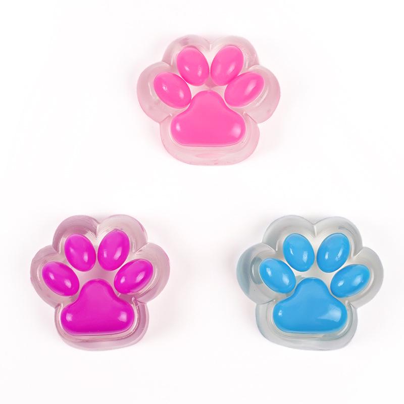 Large Crystal Transparent Jelly Cat Paw Decompression Squeeze Toy One Piece