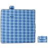 Foldable Picnic Blanket Blue Plaid 200 X 200 Cm Velvet