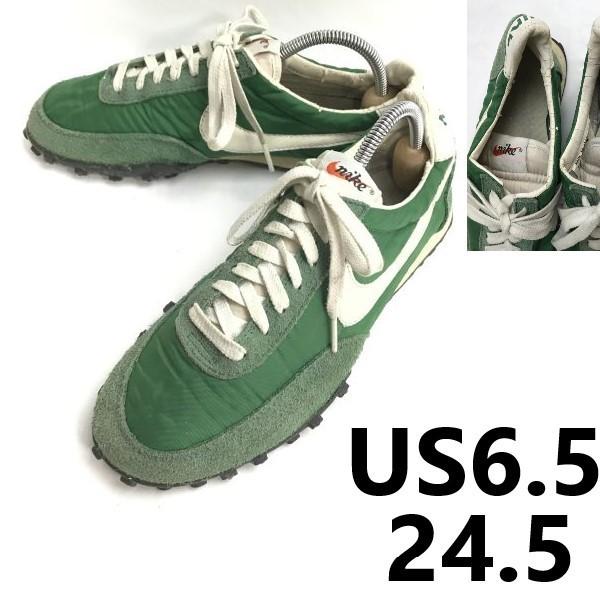 

NIKE WAFFLE RACER Vintage sneakers 6.5 24.5 green slight defect