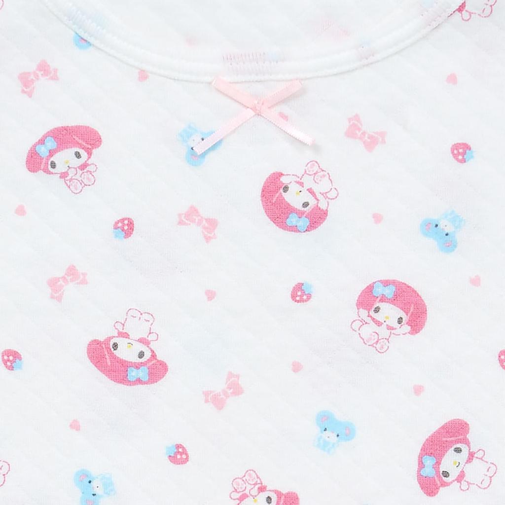 Sanrio Quilted Short Sleeve Undershirt Set My with Name 2 226131 Kids' (2 Pieces), Melody, 120cm, Cotton, Tags, Patterns,