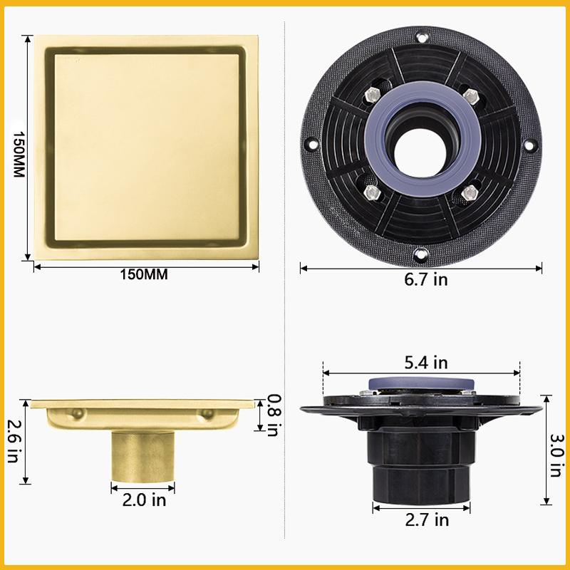 Sifon de Pardoseală Pătrat Inoxidabil Invizibil Deodorant Filtru de Gunoi Sifon Sifon de Pardoseală Duș Filtru de Apă Accesorii Baie