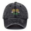 Skeleton Pineapple Couple Baseball Cap Washed Distressed Polyester Casual Outdoor Adjustable Snapback Hat