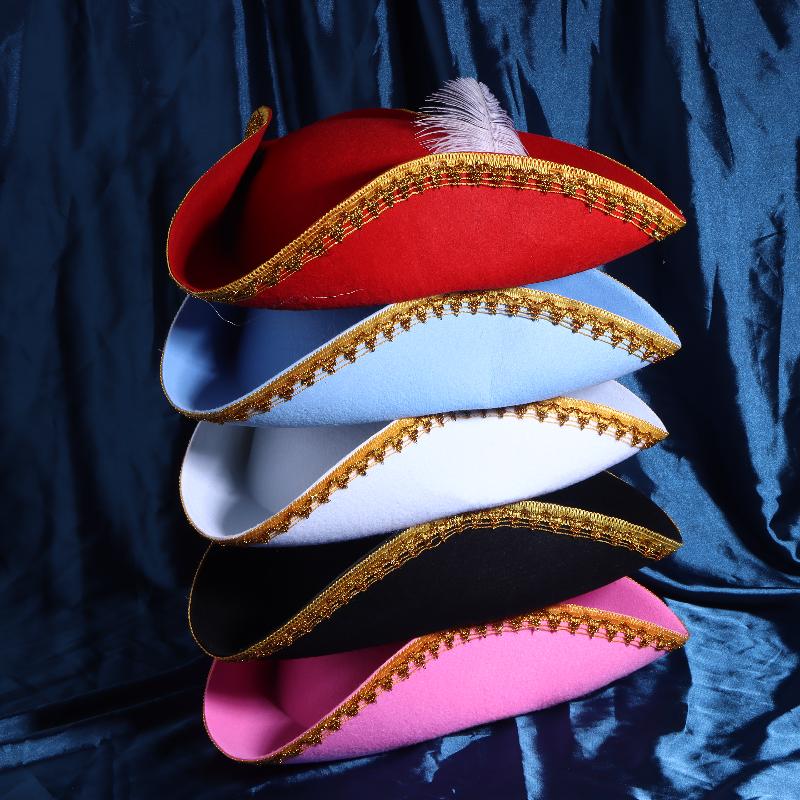 Retro Creative Feathers Pirate Hat Cosplay Pirate Cap Captain Hats Halloween Carnival Party Costume Props Holiday Gifts