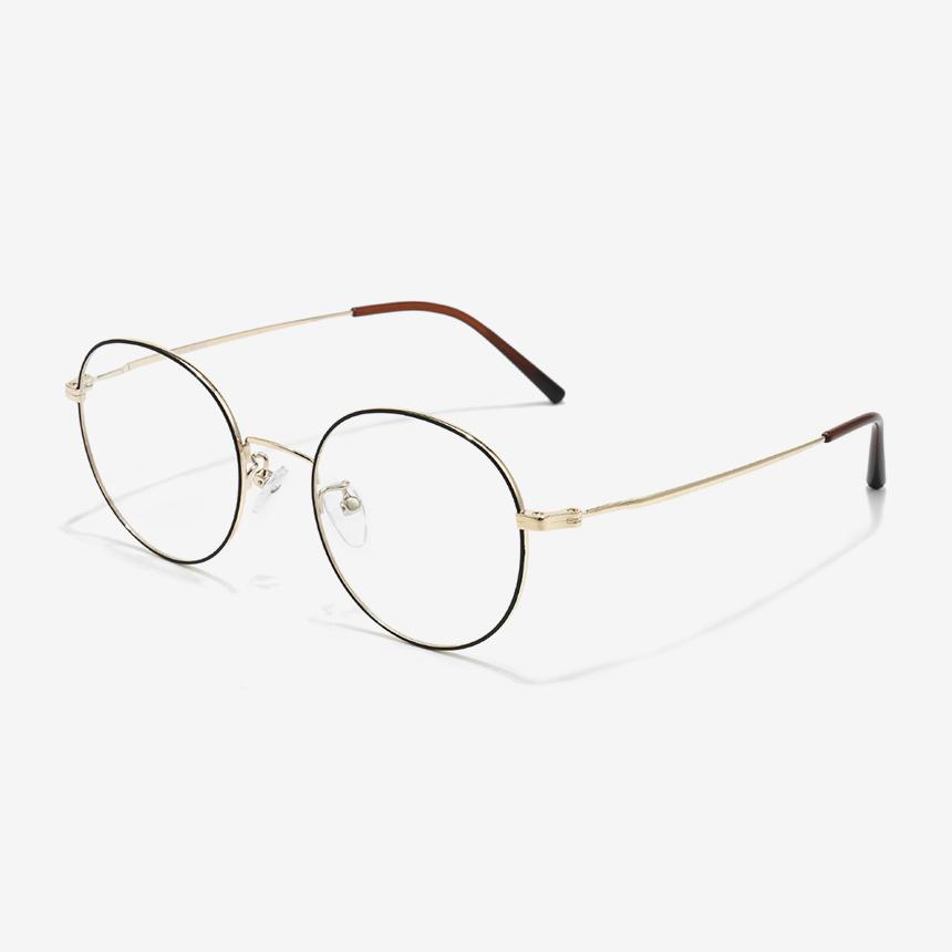 Seutailwokeu Matte Black & Gold Metal Style10 M Mbk/Gd 50Mm Stylework Eyeglass Frames