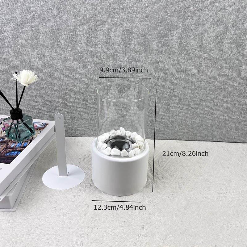 

Портативный настольный мини-камин с галькой для современного домашнего декора, подарок на день рождения, для посиделок и свадеб белый