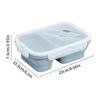 Silicone Lunch Box 2 Compartments Foldable Leak-Proof Bowl 1100ml Lunch Food Containers with Lid and Utensil for Work School
