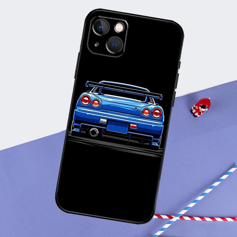 JDM COOL Car Cartoon Phone Case For iPhone 16 Pro Max 12 13 Mini 11 14 15 Pro Max XR 15 16 Plus 16e Back Cover iPhone 14