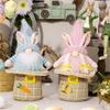1pair Colorful Easter Rabbit Gnomes Figurine Unique Style for Festive Celebrations Spring Celebrations Home Indoor Decor