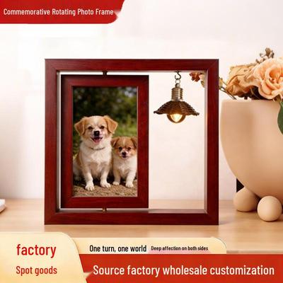 6-inch French Double-Sided Rotating Wooden Photo Frame - Personalized DIY Commemorative Display