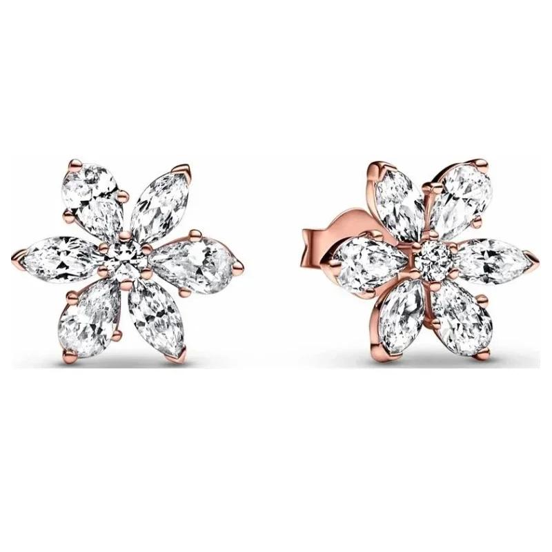 925 Silver Heart Earrings Exquisite Shiny Circular Light Luxury Jewelry Perfect Festive Gifts for Her